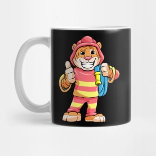 Tiger as Firefighter with Hose Mug